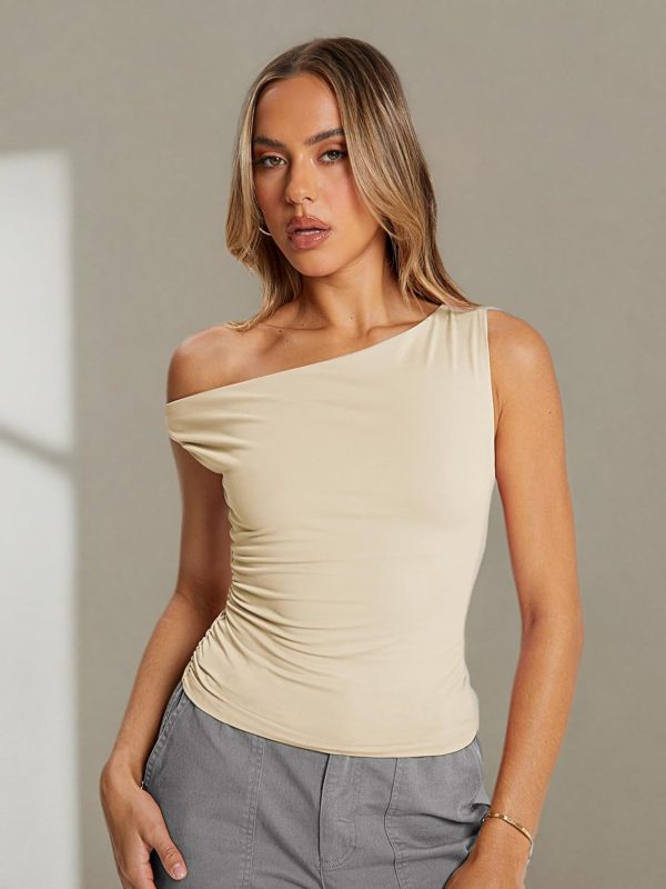 Trendy Queen Womens Summer Off The Shoulder Tops Going Out T Shirts Crop Tank Top Fashion Clothes Spring Outfits 2025 - Image 26
