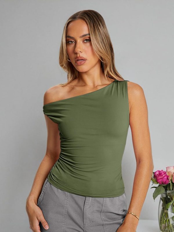 Trendy Queen Womens Summer Off The Shoulder Tops Going Out T Shirts Crop Tank Top Fashion Clothes Spring Outfits 2025 - Image 32