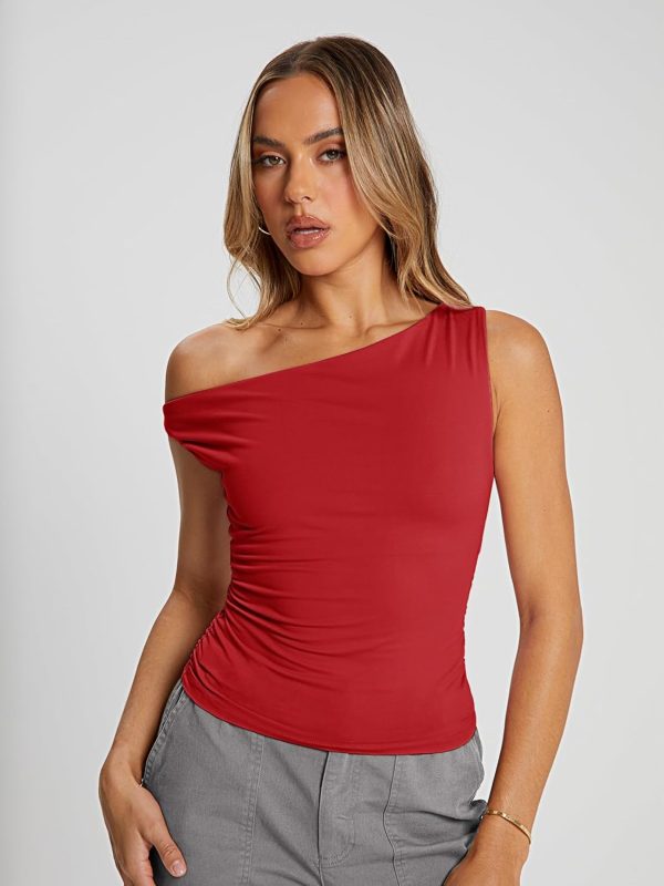 Trendy Queen Womens Summer Off The Shoulder Tops Going Out T Shirts Crop Tank Top Fashion Clothes Spring Outfits 2025 - Image 44