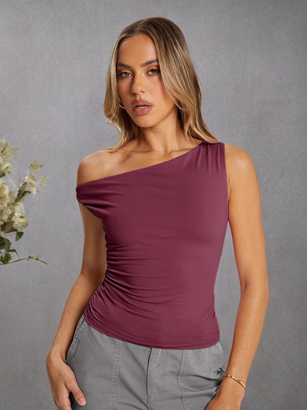 Trendy Queen Womens Summer Off The Shoulder Tops Going Out T Shirts Crop Tank Top Fashion Clothes Spring Outfits 2025 - Image 63