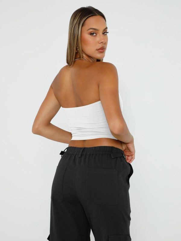 Trendy Queen Womens Tube Tops Strapless Crop Tops Basic Backless Sleeveless Bandeau Going Out Cute 2025 Summer Outfits - Image 4