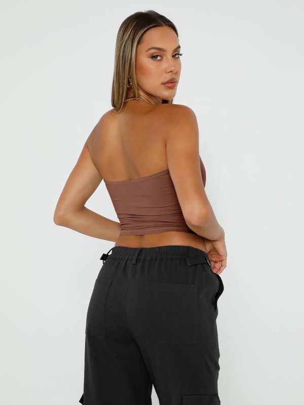 Trendy Queen Womens Tube Tops Strapless Crop Tops Basic Backless Sleeveless Bandeau Going Out Cute 2025 Summer Outfits - Image 44