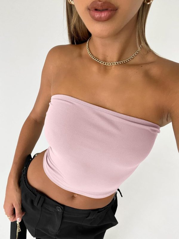 Trendy Queen Womens Tube Tops Strapless Crop Tops Basic Backless Sleeveless Bandeau Going Out Cute 2025 Summer Outfits - Image 90