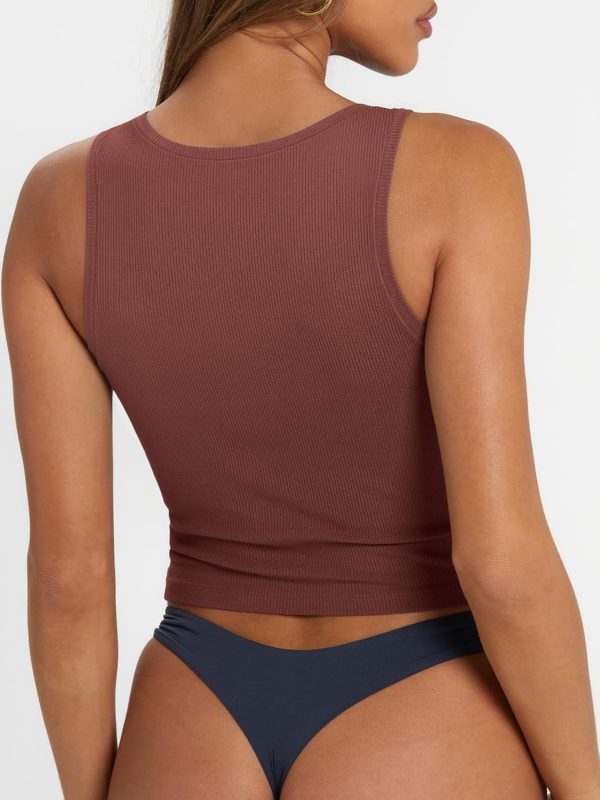 Trendy Queen Women's Summer Square Neck Tank Tops Workout Cropped Ribbed Summer Camisole Sleeveless Clothes 2025 - Image 17
