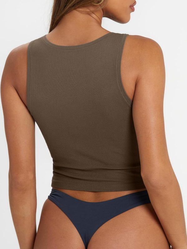 Trendy Queen Women's Summer Square Neck Tank Tops Workout Cropped Ribbed Summer Camisole Sleeveless Clothes 2025 - Image 42