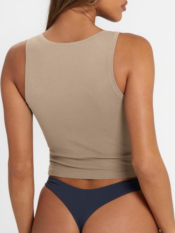 Trendy Queen Women's Summer Square Neck Tank Tops Workout Cropped Ribbed Summer Camisole Sleeveless Clothes 2025 - Image 47