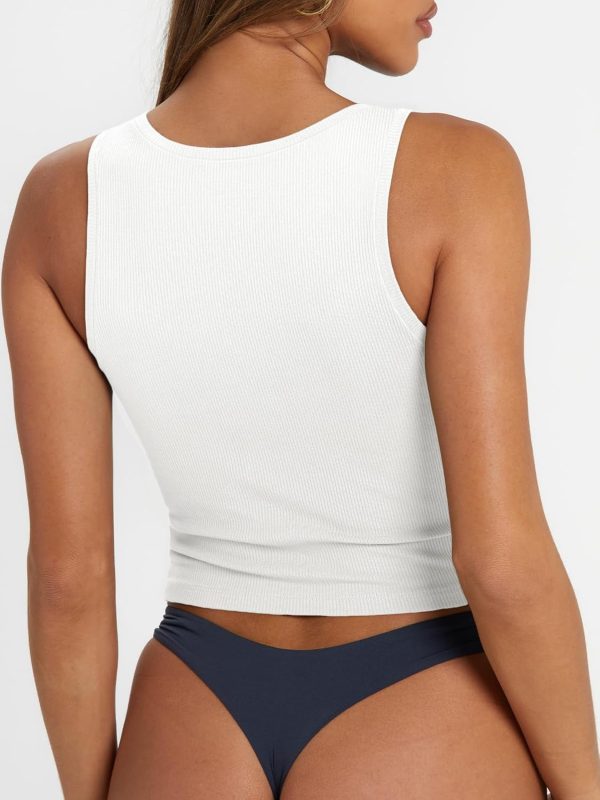 Trendy Queen Women's Summer Square Neck Tank Tops Workout Cropped Ribbed Summer Camisole Sleeveless Clothes 2025 - Image 67