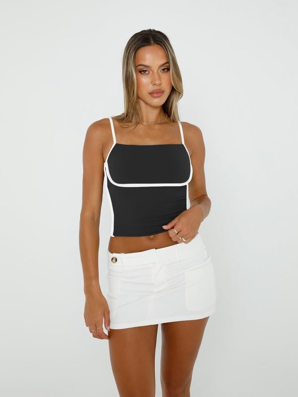 Trendy Queen Womens Camisole Tube Tops with Adjustable Spaghetti Strap Cute Summer Going Out Crop Tops 2025 - Image 3