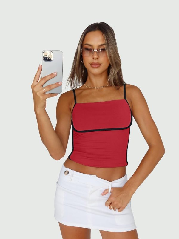 Trendy Queen Womens Camisole Tube Tops with Adjustable Spaghetti Strap Cute Summer Going Out Crop Tops 2025 - Image 9