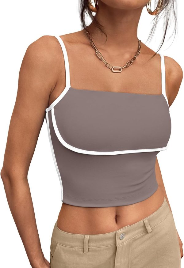 Trendy Queen Womens Camisole Tube Tops with Adjustable Spaghetti Strap Cute Summer Going Out Crop Tops 2025 - Image 14