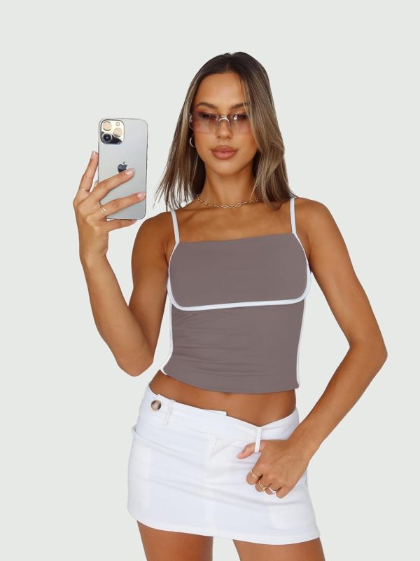 Trendy Queen Womens Camisole Tube Tops with Adjustable Spaghetti Strap Cute Summer Going Out Crop Tops 2025 - Image 15