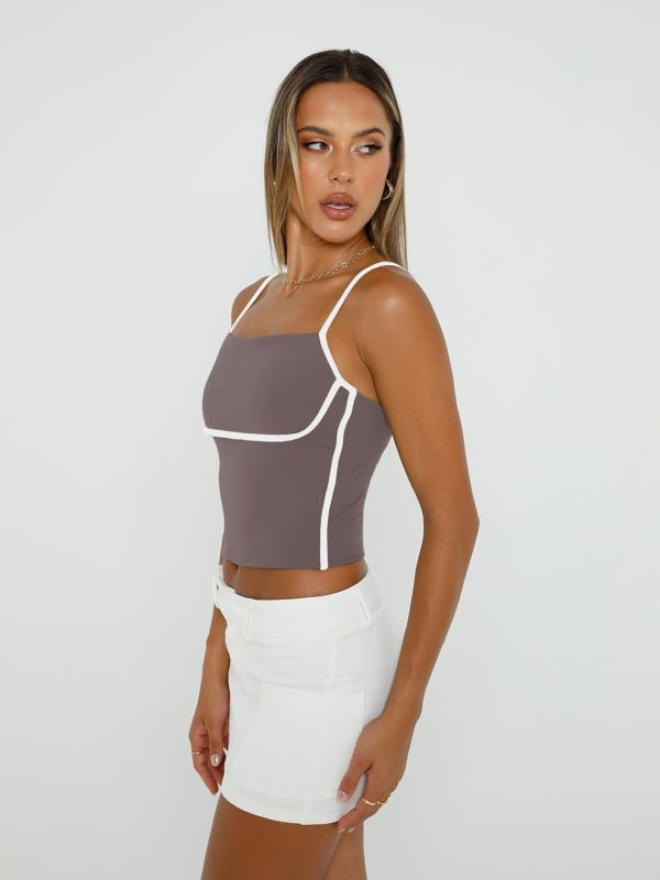 Trendy Queen Womens Camisole Tube Tops with Adjustable Spaghetti Strap Cute Summer Going Out Crop Tops 2025 - Image 17