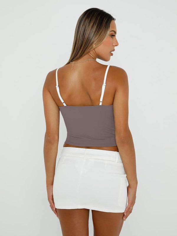 Trendy Queen Womens Camisole Tube Tops with Adjustable Spaghetti Strap Cute Summer Going Out Crop Tops 2025 - Image 18