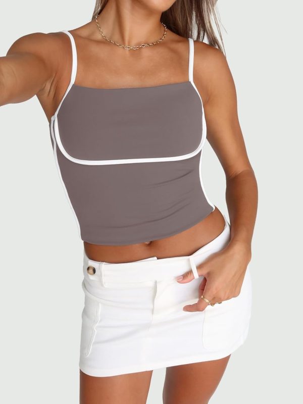 Trendy Queen Womens Camisole Tube Tops with Adjustable Spaghetti Strap Cute Summer Going Out Crop Tops 2025 - Image 19
