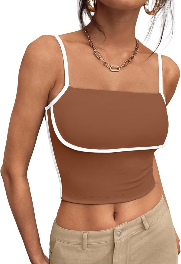 Trendy Queen Womens Camisole Tube Tops with Adjustable Spaghetti Strap Cute Summer Going Out Crop Tops 2025 - Image 20