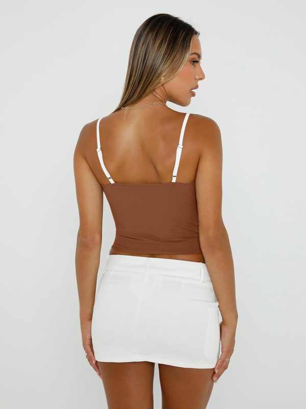 Trendy Queen Womens Camisole Tube Tops with Adjustable Spaghetti Strap Cute Summer Going Out Crop Tops 2025 - Image 24