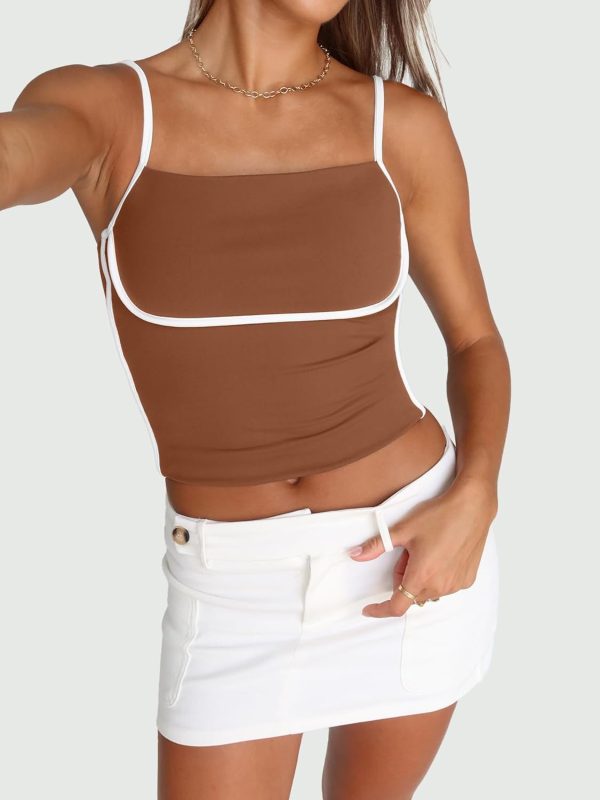 Trendy Queen Womens Camisole Tube Tops with Adjustable Spaghetti Strap Cute Summer Going Out Crop Tops 2025 - Image 25
