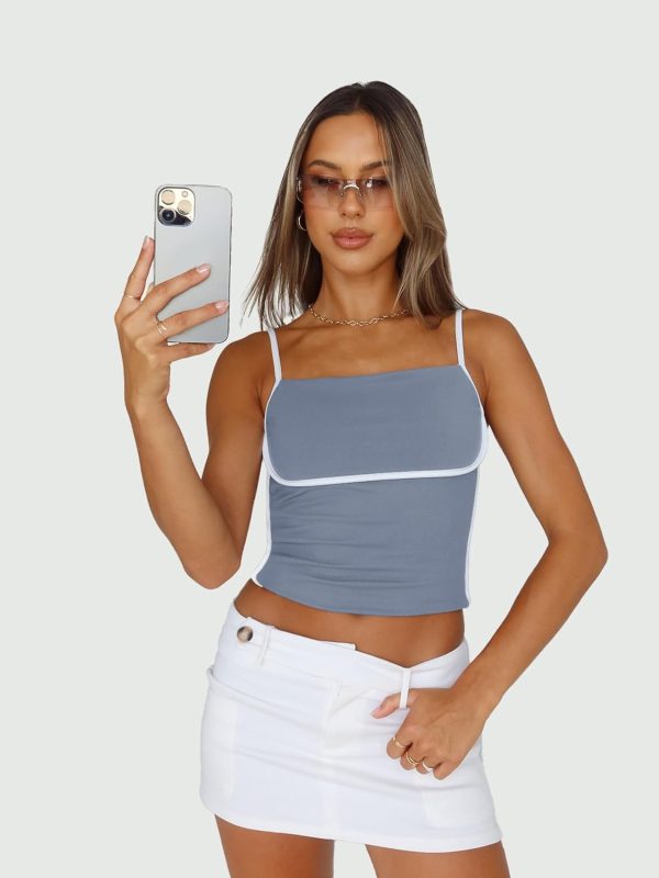 Trendy Queen Womens Camisole Tube Tops with Adjustable Spaghetti Strap Cute Summer Going Out Crop Tops 2025 - Image 27