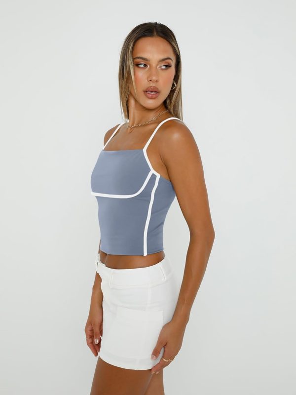 Trendy Queen Womens Camisole Tube Tops with Adjustable Spaghetti Strap Cute Summer Going Out Crop Tops 2025 - Image 29