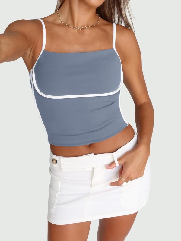 Trendy Queen Womens Camisole Tube Tops with Adjustable Spaghetti Strap Cute Summer Going Out Crop Tops 2025 - Image 31