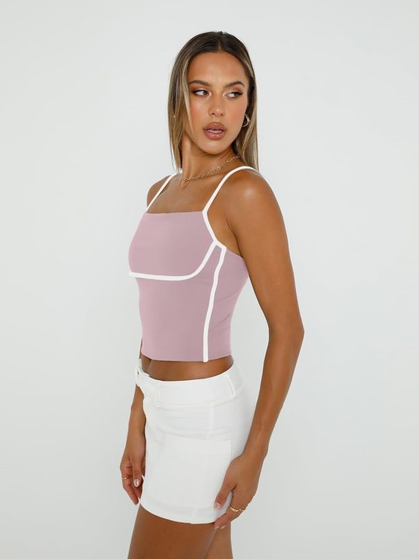 Trendy Queen Womens Camisole Tube Tops with Adjustable Spaghetti Strap Cute Summer Going Out Crop Tops 2025 - Image 35