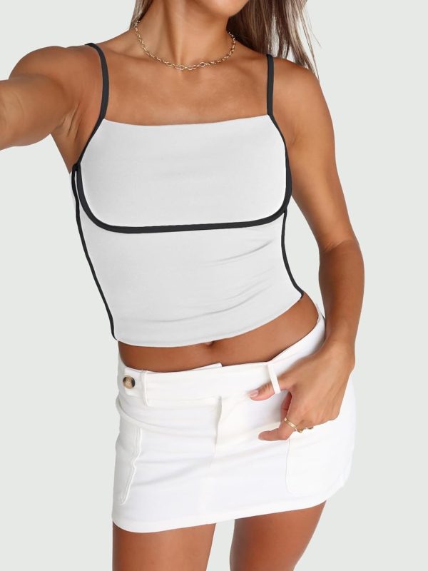 Trendy Queen Womens Camisole Tube Tops with Adjustable Spaghetti Strap Cute Summer Going Out Crop Tops 2025 - Image 43