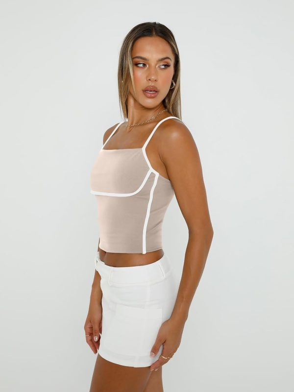 Trendy Queen Womens Camisole Tube Tops with Adjustable Spaghetti Strap Cute Summer Going Out Crop Tops 2025 - Image 47