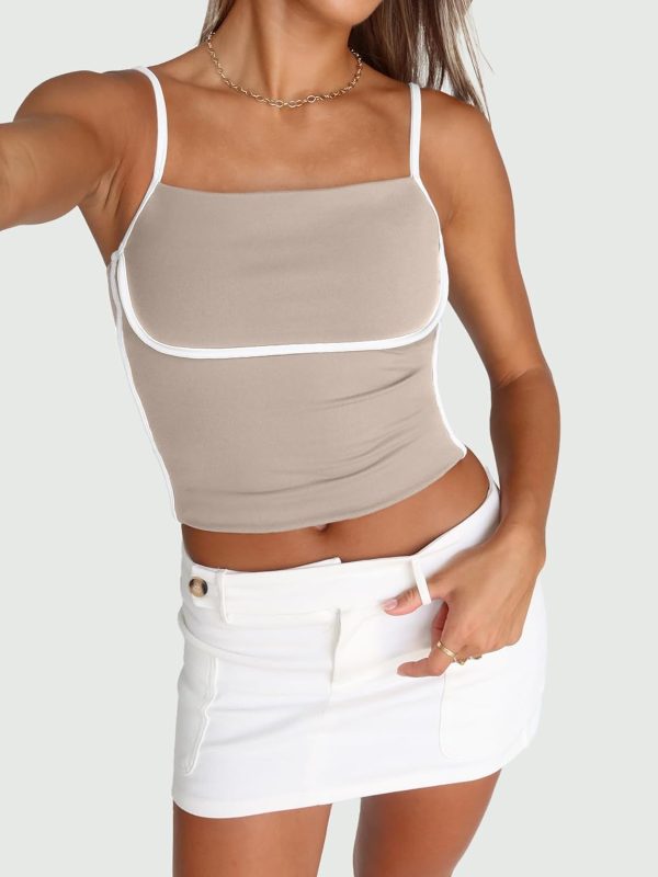 Trendy Queen Womens Camisole Tube Tops with Adjustable Spaghetti Strap Cute Summer Going Out Crop Tops 2025 - Image 49