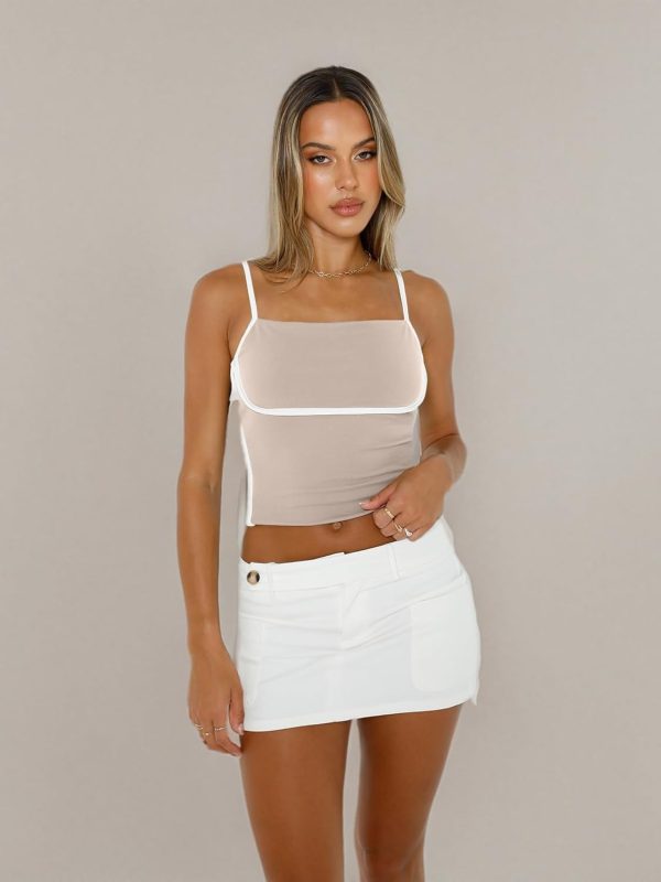 Trendy Queen Womens Camisole Tube Tops with Adjustable Spaghetti Strap Cute Summer Going Out Crop Tops 2025 - Image 50