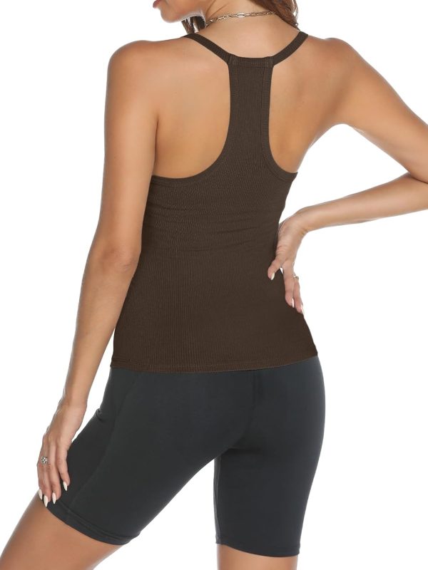 Trendy Queen Womens Workout Tank Tops Racerback Summer 2025 Camisole Top V Neck Ribbed Sleeveless Beach Fashion Clothes - Image 14